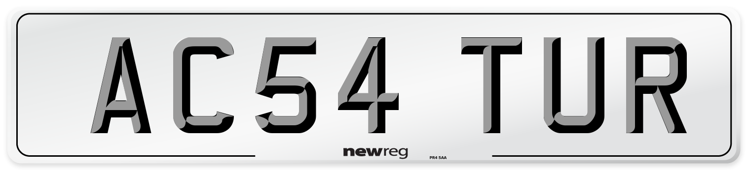AC54 TUR Number Plate from New Reg